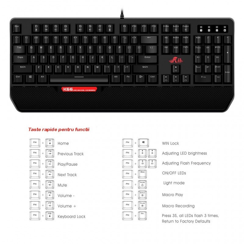 Tastatura gaming mecanica USB